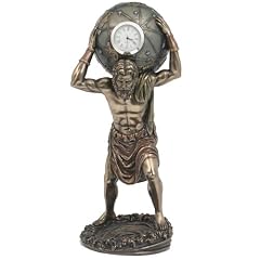 Atlas , Tr�ger der Welt - mit Quarzuhr - Deko Figur - FIGUREN