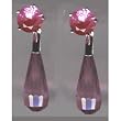 Two Tone Briolette Silver CZ Pear Drop Earring