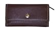 Coach Hamptons Brown Leather Envelope Checkbook Wallet 42982