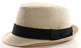 A&W Summer Spring Net Pattern Fedora with Band, Black