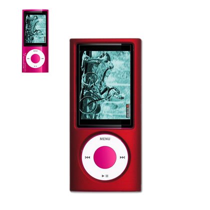 External hard drive:New Fashionable Perfect Fit Rubberized Protector Skin Cover Cell Phone Case (Hard) with Screen Protector for Apple iPod nano 5th generation 8GB 16GB - RED