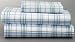 100% Cotton Heavy Weight FLANNEL Queen Sheet Set 170GSM, Blue Plaid