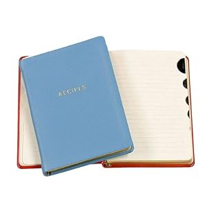 Turquoise Bright Italian Leather Recipe Journal