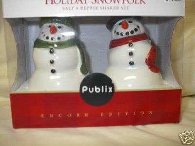 Buy Publix Holiday Snowfolk Salt and Pepper Shaker Set Encore Edition
