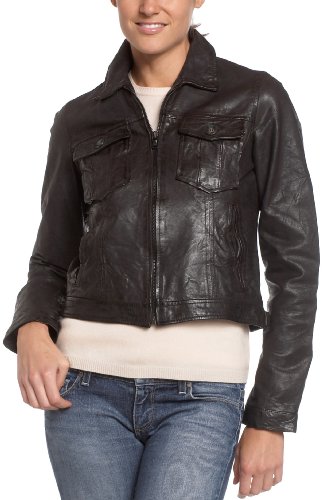 Levi's Women's Leather 2 Pocket Trucker Jacket