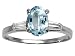 1.18 cts Genuine Aquamarine and Diamond Engagement Ring - 14kt White or Yellow Gold