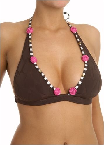Sexy Swim Chocolate Kiss fixed halter bikini top