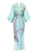 Silk Kimono- Handpainted (Long) - Cherry Blossom Design (Mist)