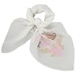 100% Silk Crepe Embroidered Butterfly Square Neckerchief Scarf - White