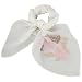 100% Silk Crepe Embroidered Butterfly Square Neckerchief Scarf - White