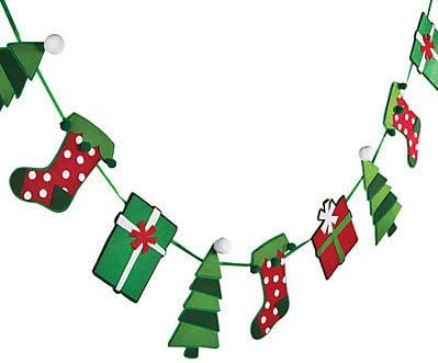 Christmas Shapes Layered Felt Garland - 6 Feet