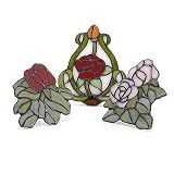 Stained Glass Rose Plug-In Lights - Set of Three