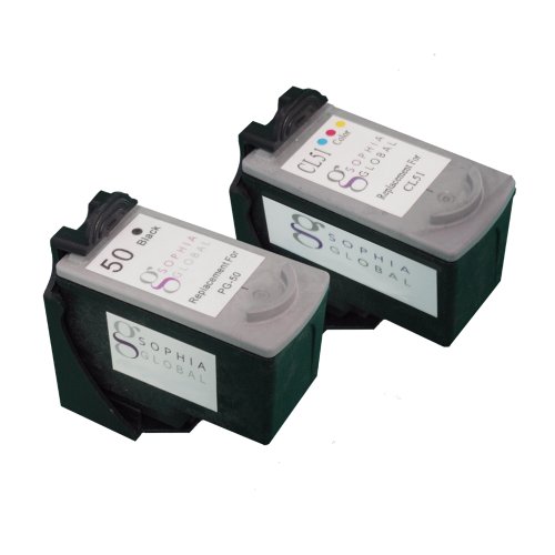 Sophia Global Remanufactured Ink Cartridge Replacement for Canon PG-50 and CL-51 (1 Black and 1 Color) On Sale