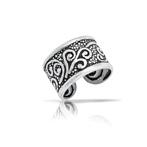 Bling Jewelry Oxidized Celtic Tribal Ear Cuff One Piece 925 Sterling Silver