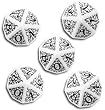 Q-Workshop: 5 Dice Set - Carved Elvish / Elven d10 Dice / Die (White & Black)
