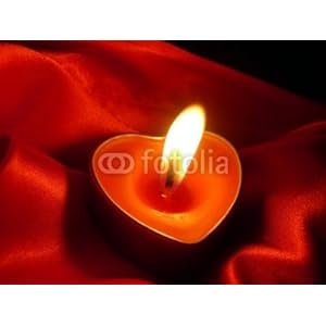 Wallmonkeys Peel and Stick Wall Decals - Red Heart - Candle - Removable Graphic