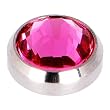 Grade 23 Solid Titanium Internally Threaded Pink Gem 4MM Dermal Dome Top