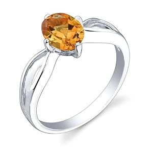 Buy Sterling Silver 1.00 cts Oval Cut Citrine Ring Size 8 by Peora
