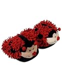 Fuzzy Friends Slippers - Girls Ladybug Slippers, Red, Black