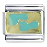 Aqua Blue Footprints March Fashion Jewelry Italian Charm
