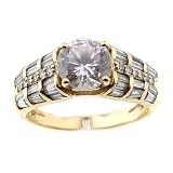 SAVE 71% 14K Yellow Gold, Baguette Ring with Signity CZ by Designer Michael Valitutti - OVERSTOCK Clearance Sale!