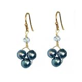 14K Tahitian Pearl Earrings by Suz Andreasen Bridal, MADE IN AMERICA