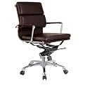 Darius Low-Back Leather Chair - Brown/ Aluminum