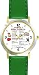 Habit 7 - Sharpen the Saw (Spanish) - DELUXE TWO-TONE WATCH from THE 7 HABITS - WATCH COLLECTION BY WATCHBUDDY&reg; - Arabic Numbers - Green Leather Strap-Size-Large ( Men's Size or Jumbo Women's Size )