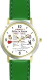 Habit 7 - Sharpen the Saw (Spanish) - DELUXE TWO-TONE WATCH from THE 7 HABITS - WATCH COLLECTION BY WATCHBUDDY&reg; - Arabic Numbers - Green Leather Strap-Size-Children's Size-Small ( Boy's Size & Girl's Size )