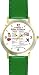 Habit 7 - Sharpen the Saw (Spanish) - DELUXE TWO-TONE WATCH from THE 7 HABITS - WATCH COLLECTION BY WATCHBUDDY&reg; - Arabic Numbers - Green Leather Strap-Size-Children's Size-Small ( Boy's Size & Girl's Size )
