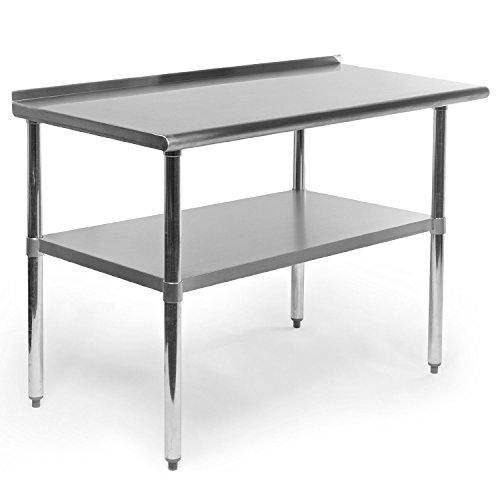 Stainless Steel Table Kitchen Restaurant Prep Patio the working surface with backsplash - 24" x 48"