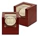 Burgundy Color Wood Finish Double Automatic Watch Winder One Turntable With 4 Program Settings.