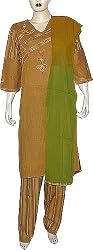 Salwar Kurti Cotton Embroidered Dress Size X-L (slk353b)