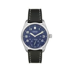 Victorinox Swiss Army, Black Leather Band Blue Dial - Men's Watch 241073