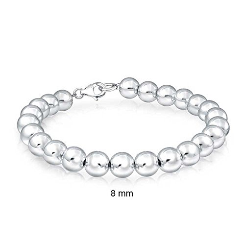 Bling Jewelry 925 Sterling Silver Beaded Ball Wedding Bridal Bracelet 8mm