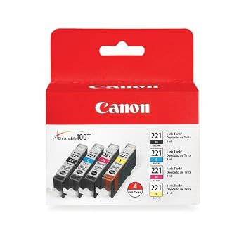 Set A Shopping Price Drop Alert For Canon CLI-221 4-Color Value Pack (Black/Cyan/Magenta/Yellow) (2946B004) in Retail Packaging