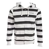 Soul Cal Stripe Zip Through Hood - White - Mens