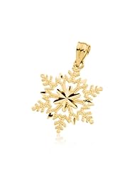 Diamond Cut Snowflake Pendant In 14 Karat Yellow Gold