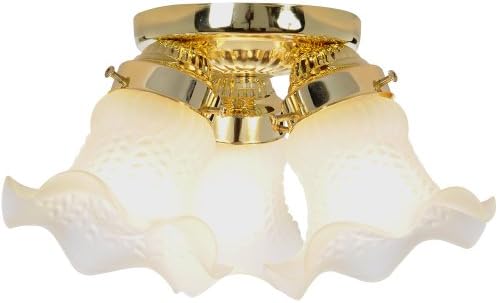 Royal Cove 671320  Flush Mount Ceiling Fixture, Polished Brass, 14-3/4 X 6-3/4 In.