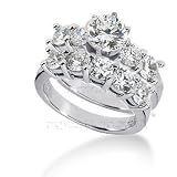 14K White Gold Round Cut Diamond Semi-mount Matching Set (2.25ct.tw, HI Color, SI2-3 Clarity)