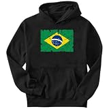 Sweatshirt Black  Brazil Vintage - Retro / Destroyed  Flag