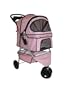 Classic Pink Plaid 3 Wheel Pet Stroller
