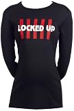 Spoilt Rotten - Locked Up - Long Sleeve Cool Maternity Apparel BLACK, Small, S