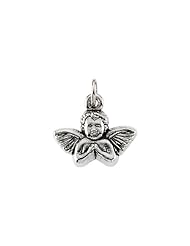 14.00x16.00 mm Baby Angel Pendant in 14K White Gold