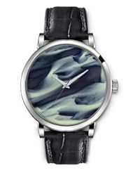 SPRAWL Aanalog Fashion Series Silver Ladies Watches of Genuine Black Leather Strap,Unique Wrist Watch for Women Girls Designed with Snow on stones