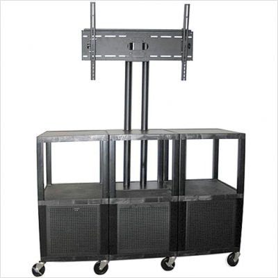 Flat Screen Mobile Console TV Cart with Cabinet
