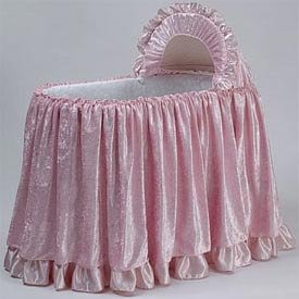 Vintage Velvet Bassinet Set - Color Blue
