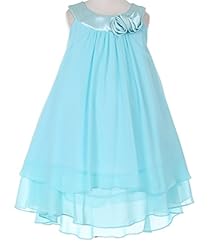 Girls High-Low-Hem Chiffon  Dress