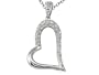 0.25 (1/4) cttw Heart Shaped Pendant in 18k White Gold LIFETIME WARRANTY