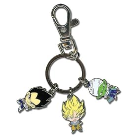  Dragon Ball Z Goku Vegeta & Piccolo Metal Keychain